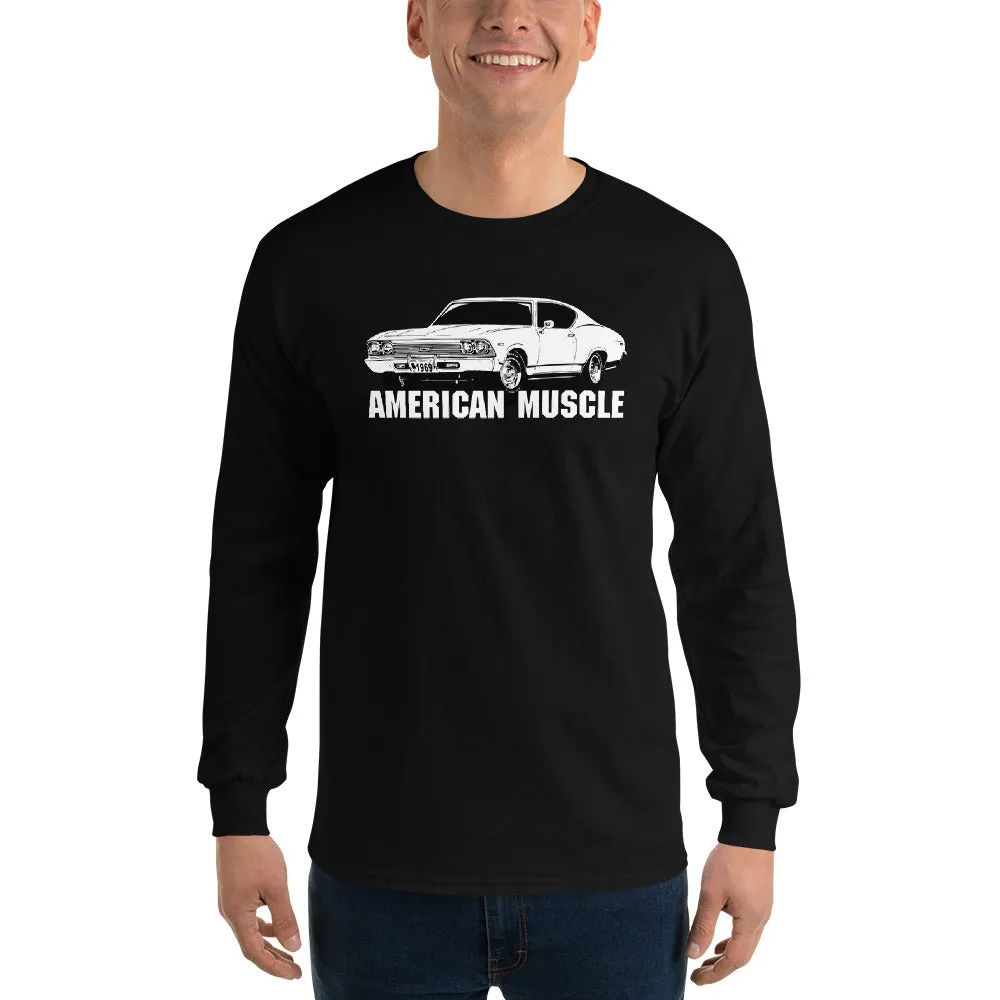 1969 Chevelle Car Long Sleeve T-Shirt American Muscle Car Shirt