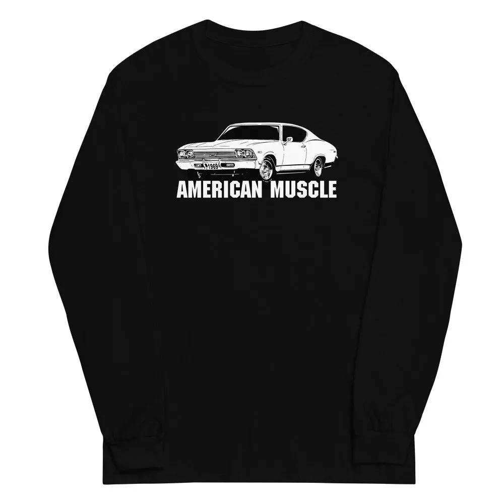 1969 Chevelle Car Long Sleeve T-Shirt American Muscle Car Shirt