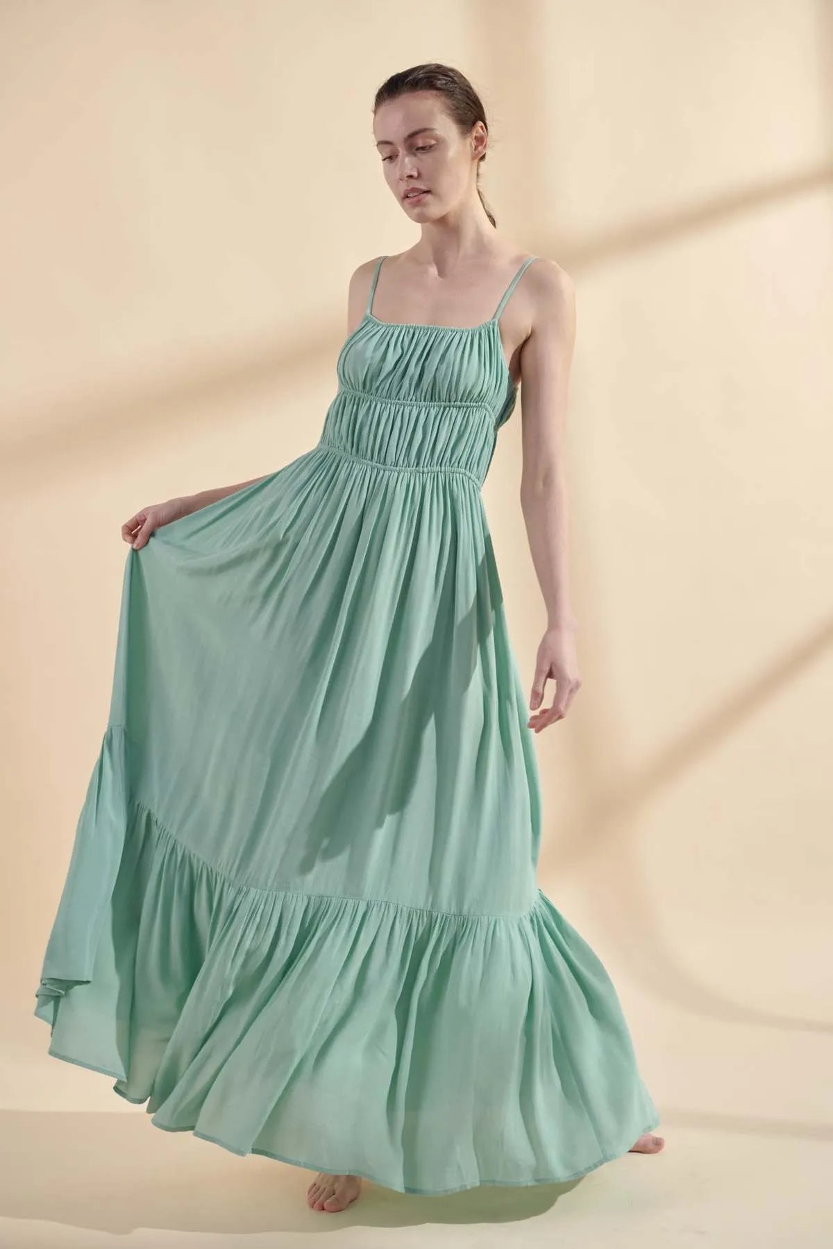 A Mente Flounce Cami Maxi Dress - Mint