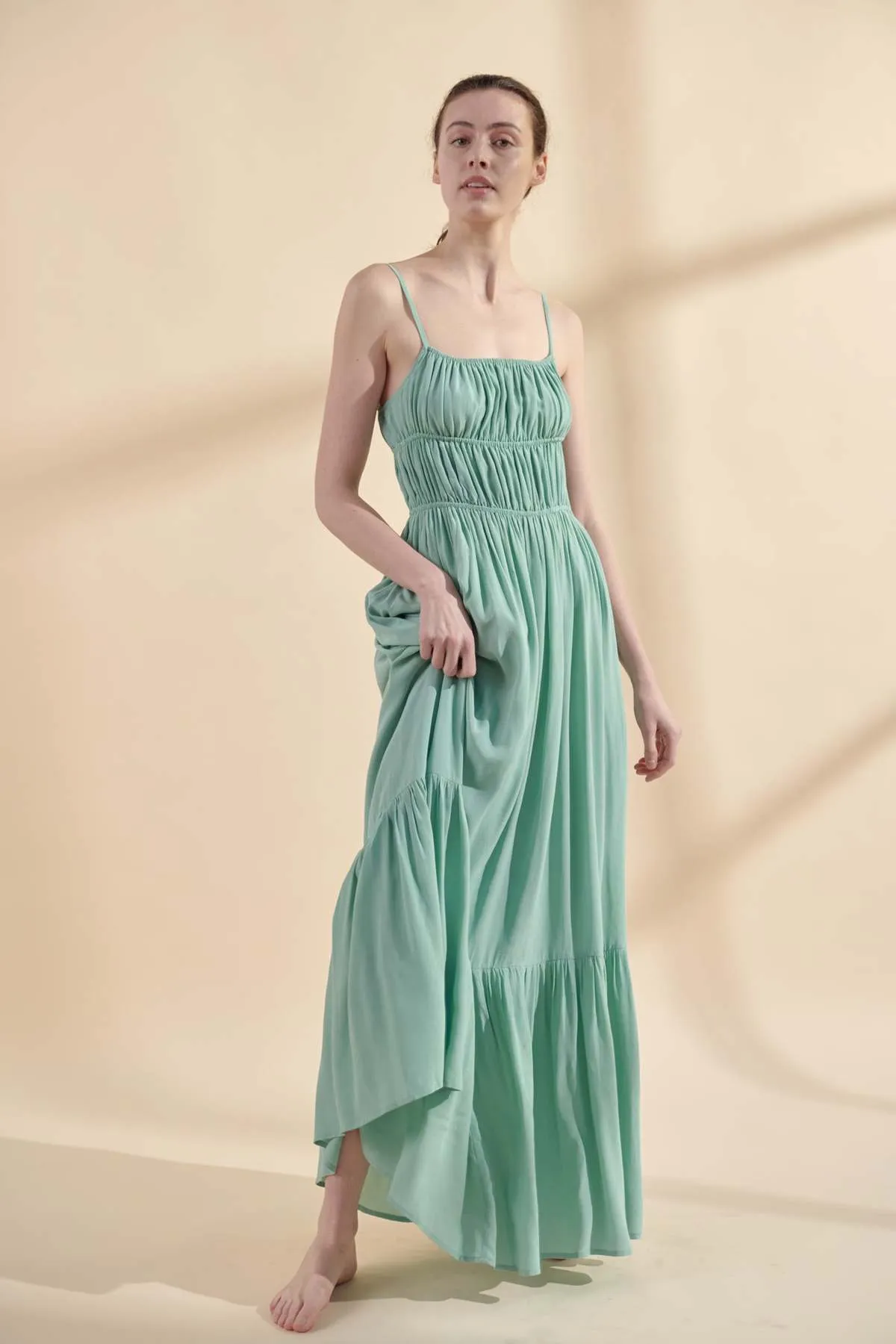 A Mente Flounce Cami Maxi Dress - Mint