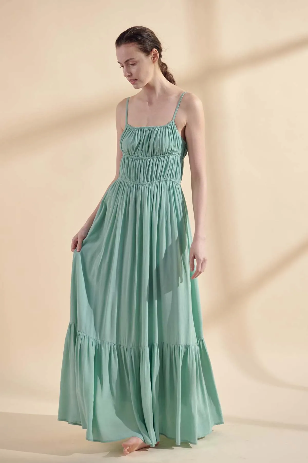 A Mente Flounce Cami Maxi Dress - Mint