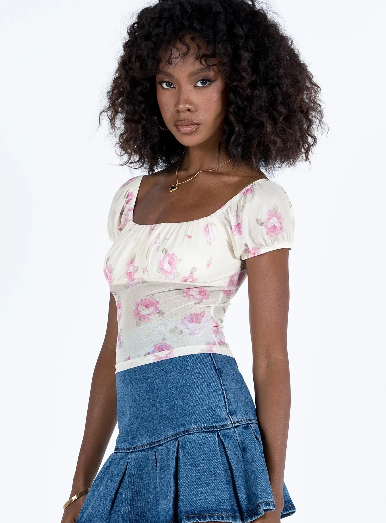 Addai Top Cream / Floral