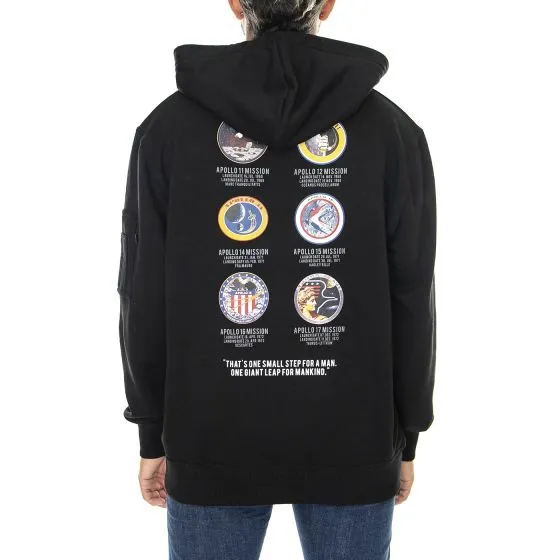 Alpha Industries Mens Apollo Mission Hoody Black Sweatshirt