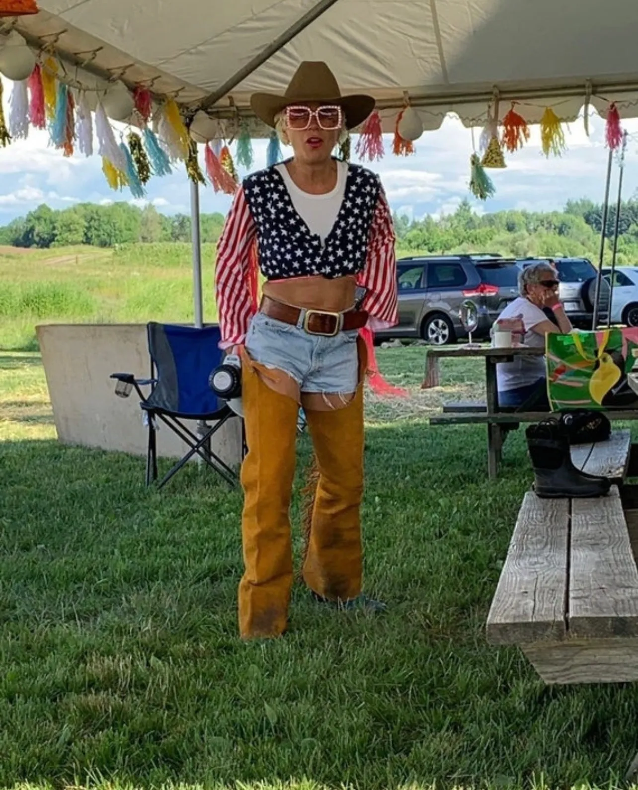 American Flag Fringe Blouse