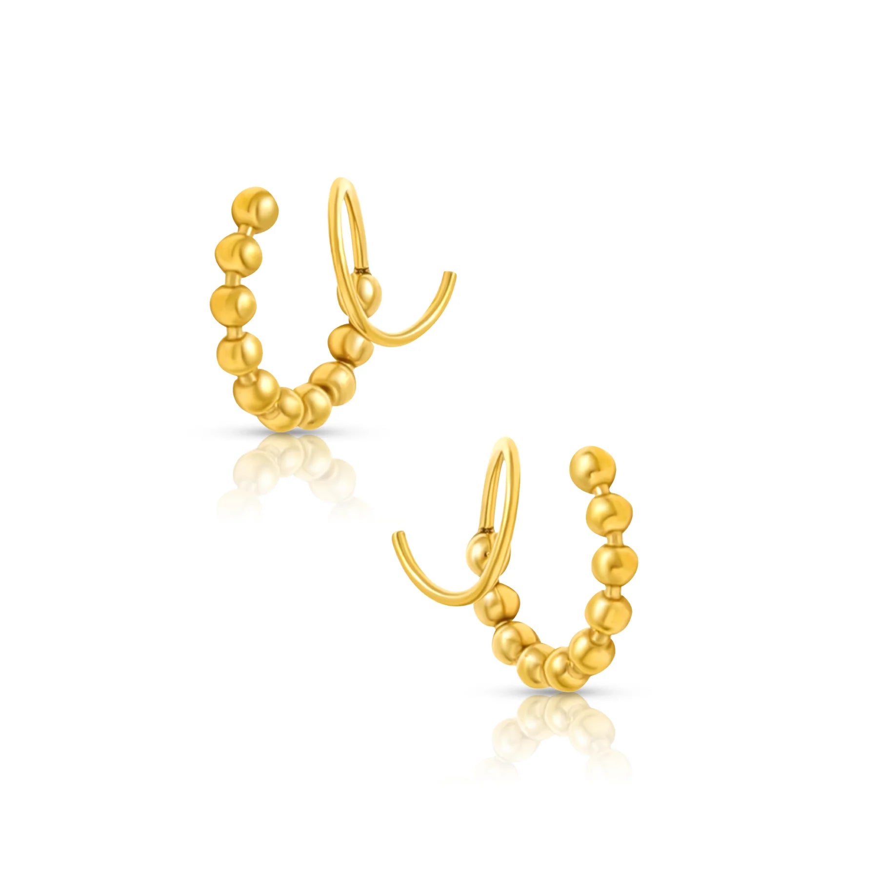 Annie Spiral Gold Beaded Earrings