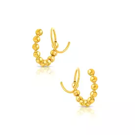 Annie Spiral Gold Beaded Earrings