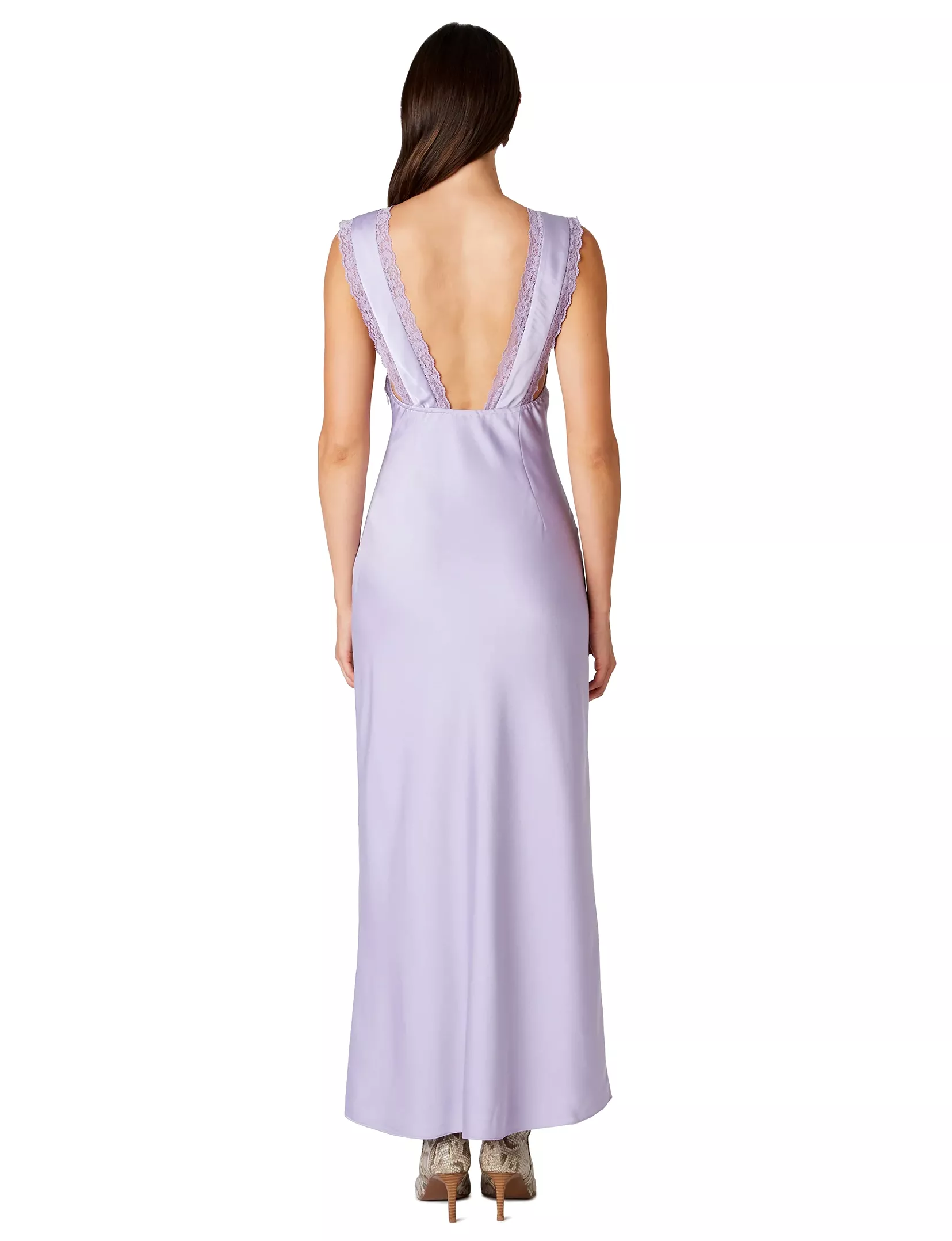 Aurelie Plunge Maxi Dress, Lilac