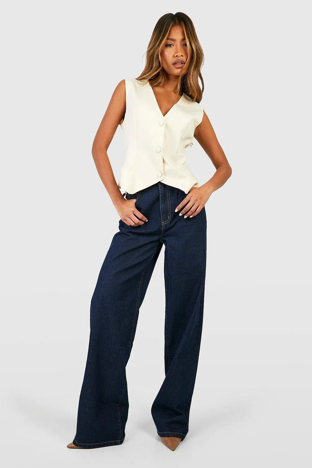 Basics High Waisted Super Wide Leg Jeans