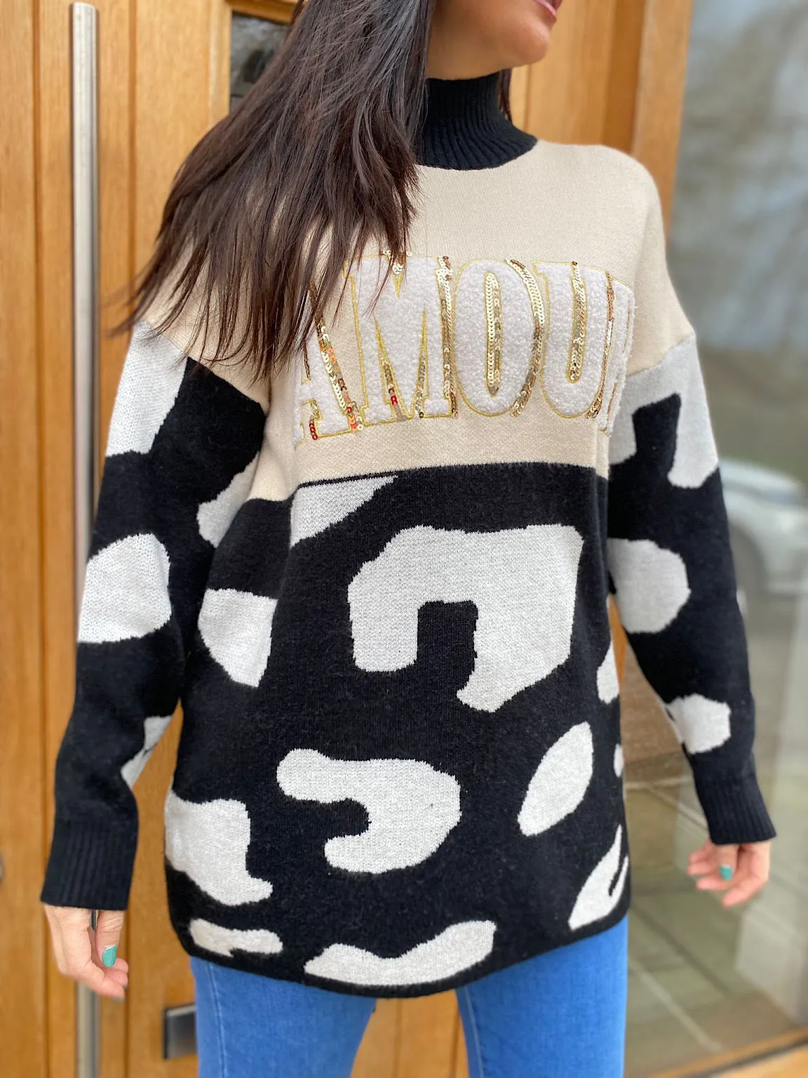 Black Animal Amour Jumper Gina