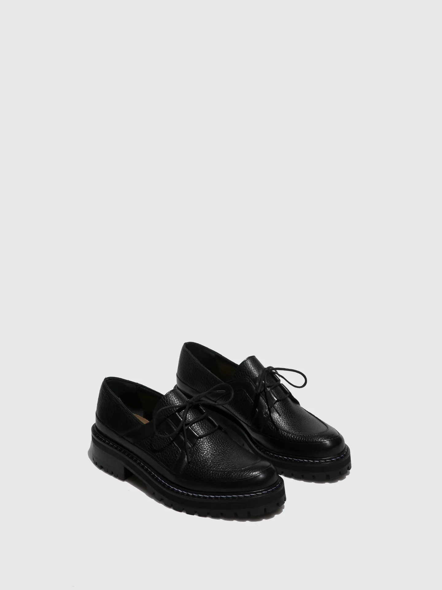 Black Lace-up Loafers