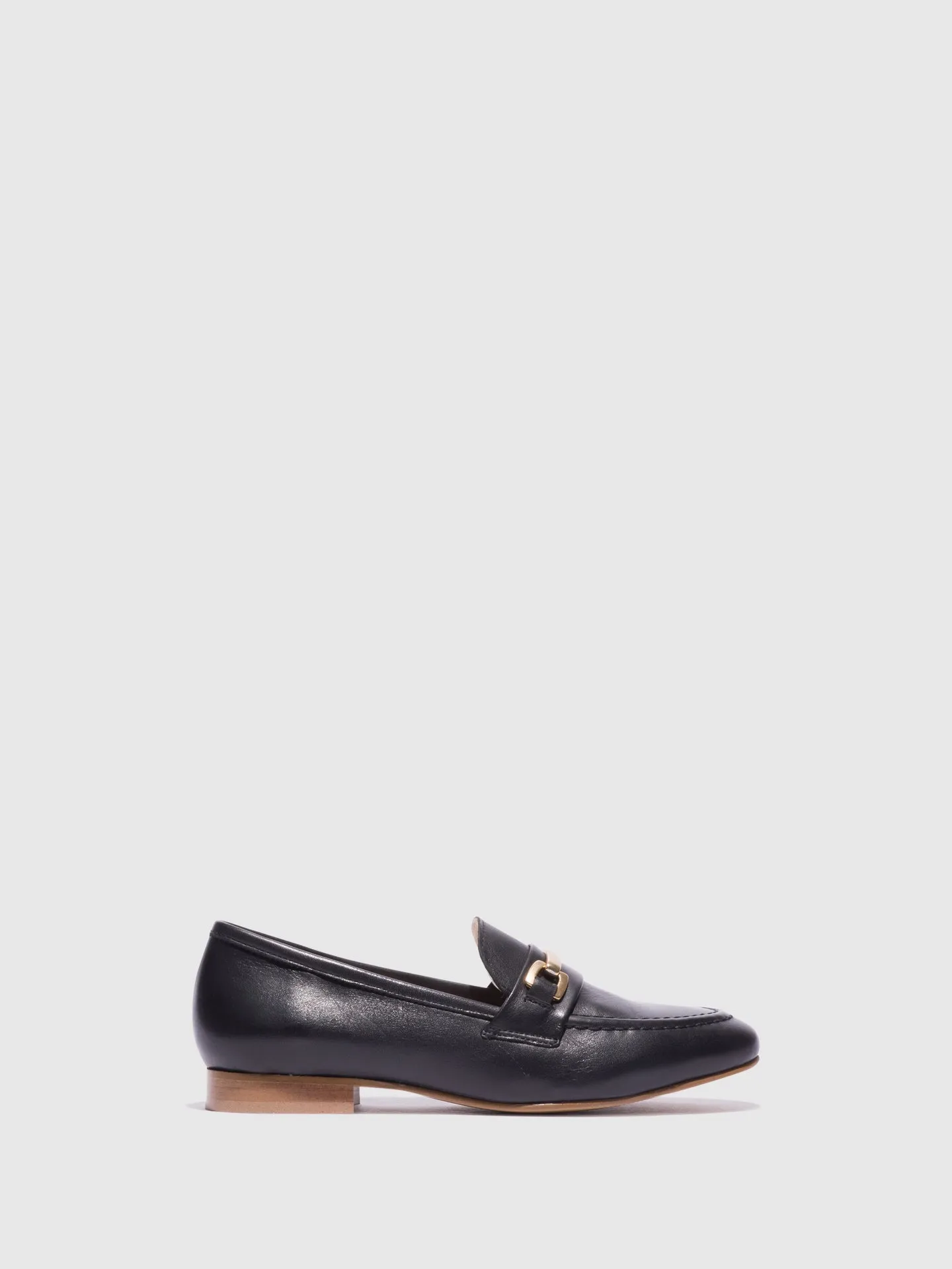 Black Metallic Detail Loafers