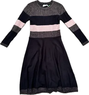 BONES: Angela's Eliza J Black Charcoal and Pink Dress (XS)