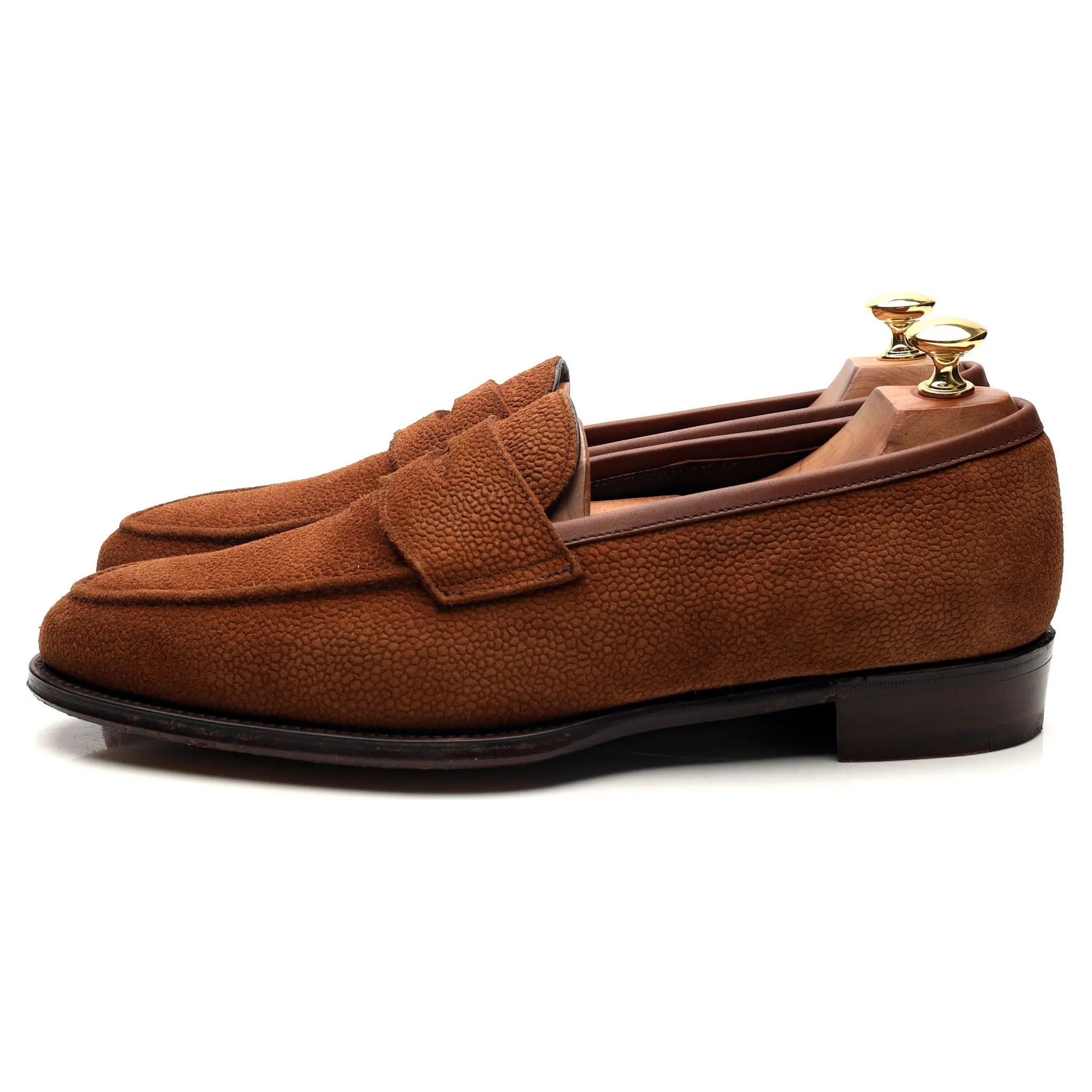 'Bradley ll' Brown Grain Suede Loafers UK 10 E