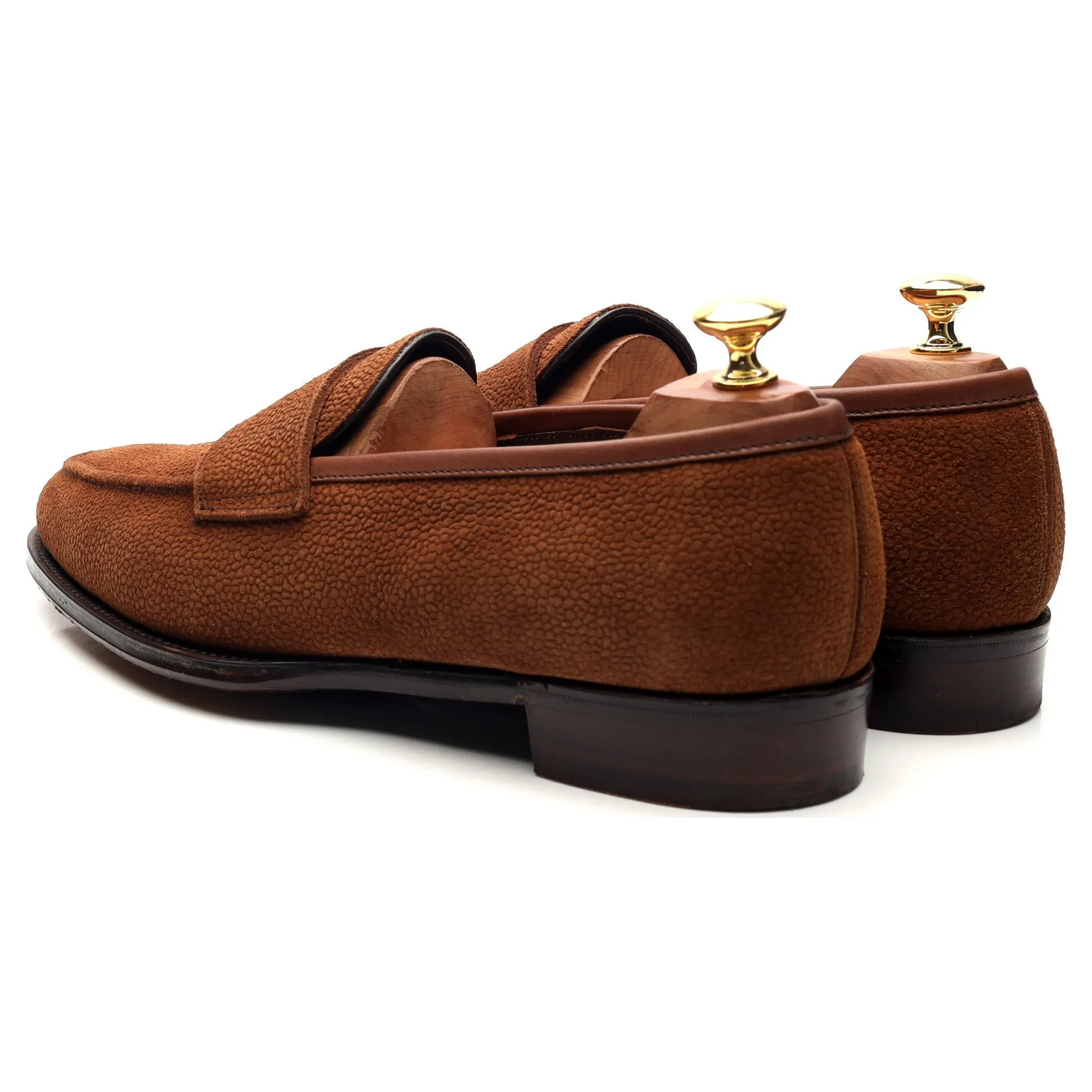 'Bradley ll' Brown Grain Suede Loafers UK 10 E