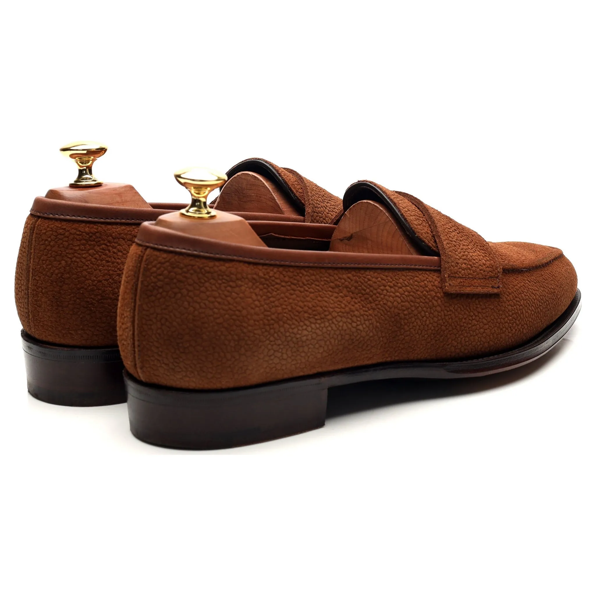 'Bradley ll' Brown Grain Suede Loafers UK 10 E