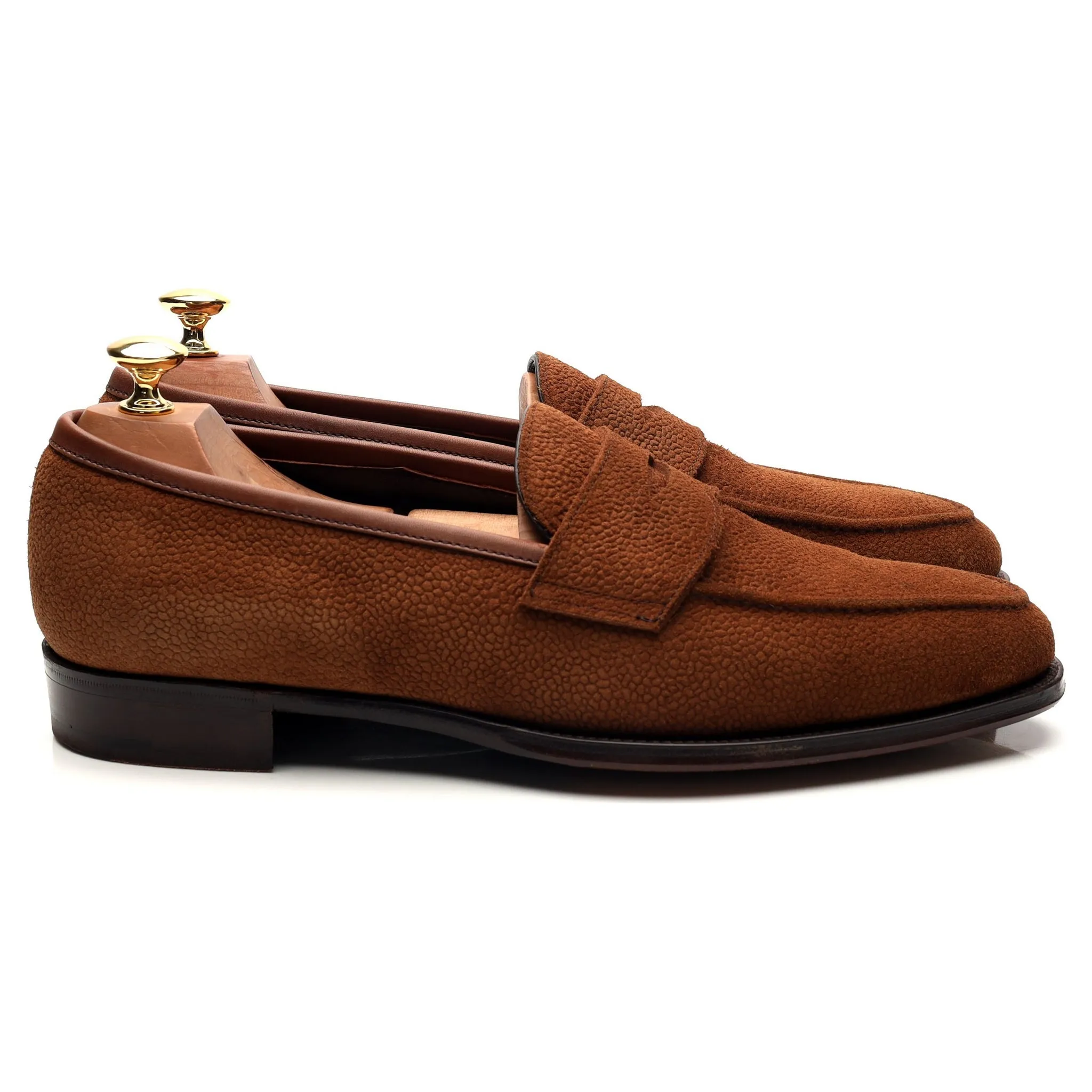 'Bradley ll' Brown Grain Suede Loafers UK 10 E