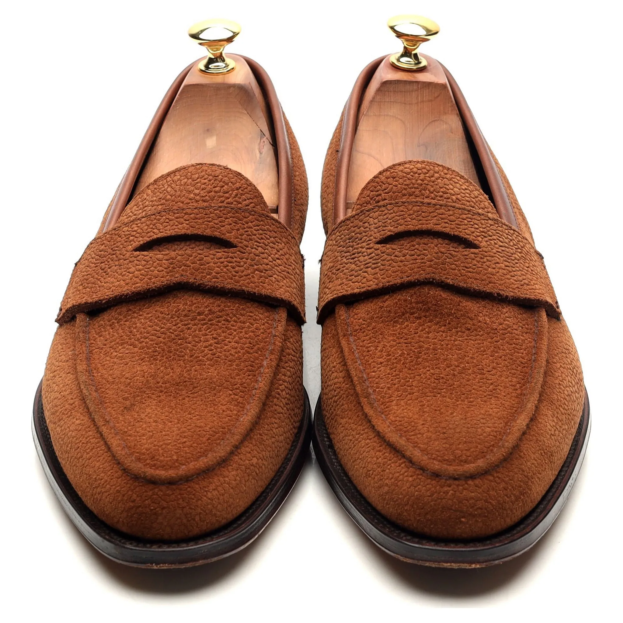 'Bradley ll' Brown Grain Suede Loafers UK 10 E