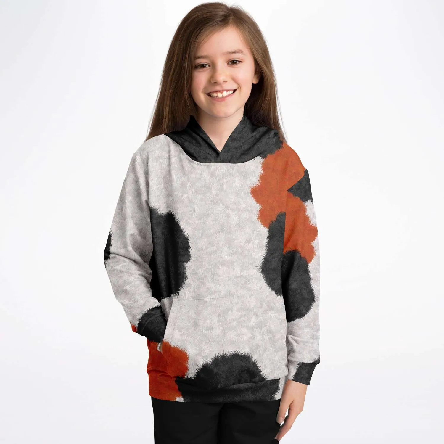 Calico Cat Fur Print Youth Pullover Hoodie