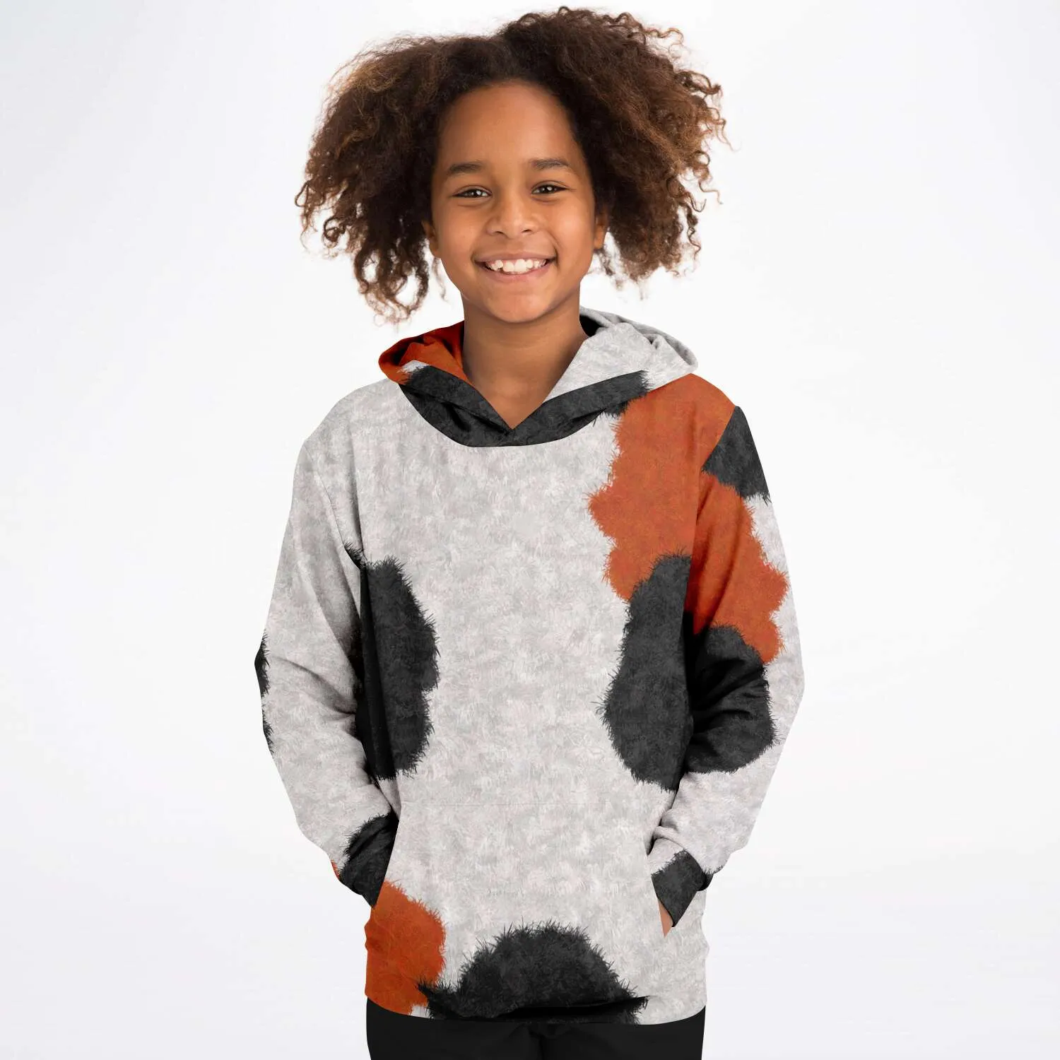 Calico Cat Fur Print Youth Pullover Hoodie