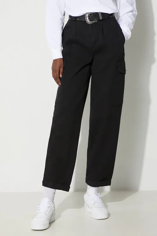 Carhartt WIP cotton trousers black color