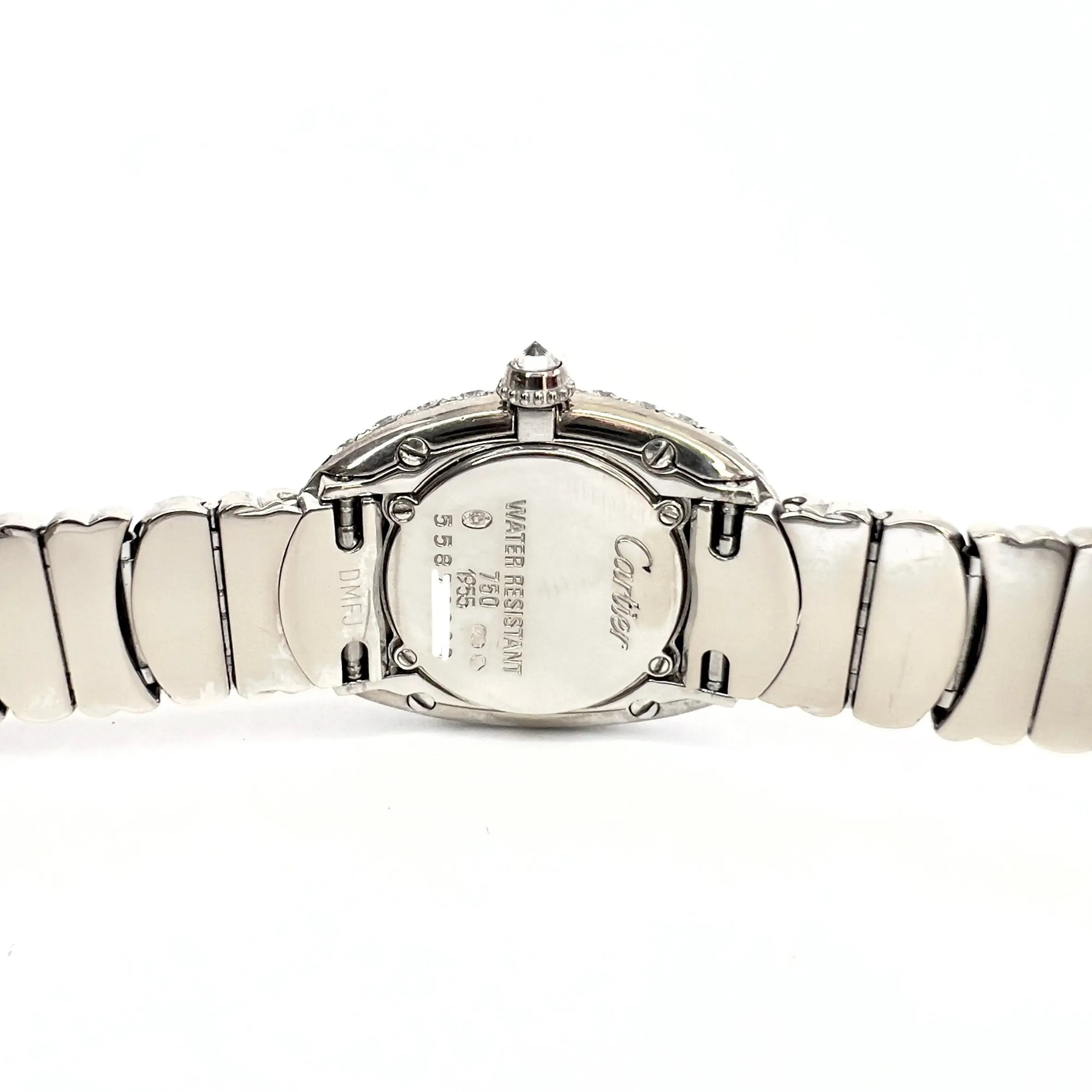 CARTIER BAIGNOIRE 22mm 18K White Gold 4.58TCW Diamond Watch