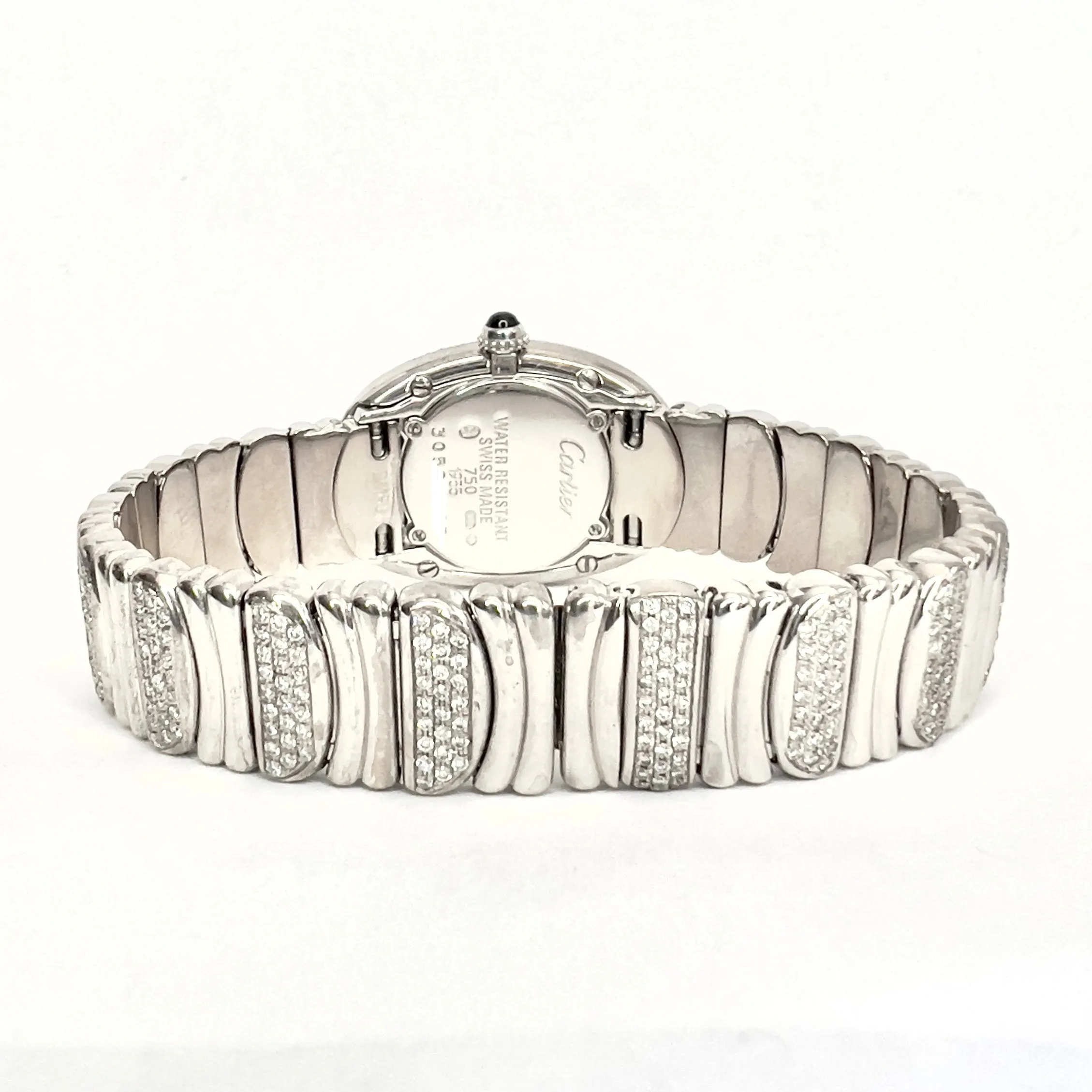 CARTIER BAIGNOIRE 22mm Quartz 18K White Gold 2.86TCW Diamond Watch