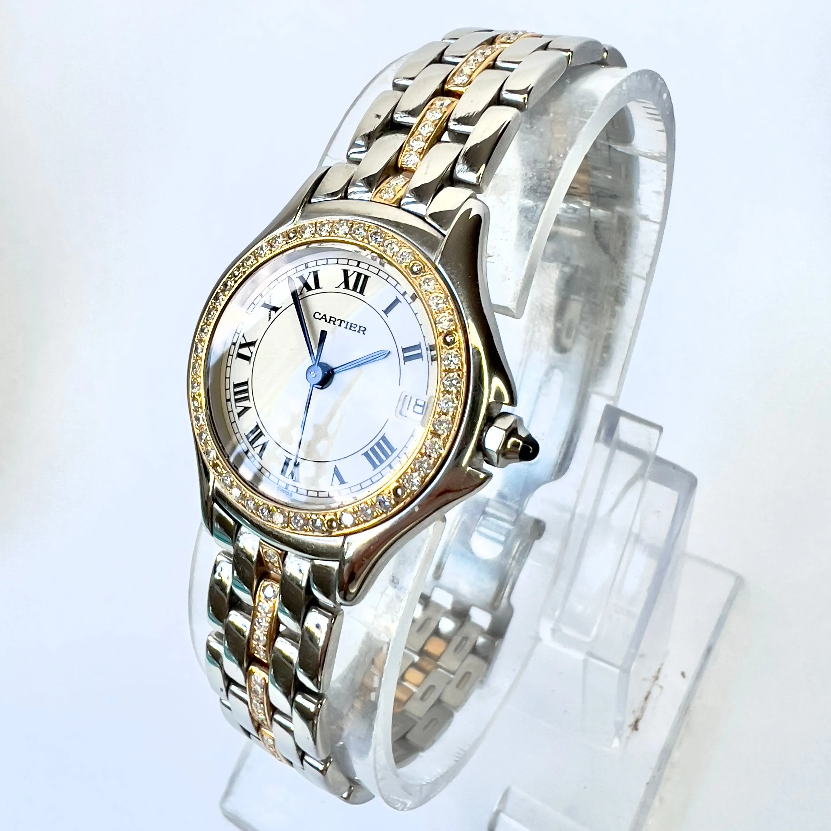 CARTIER COUGER Quartz 27mm 1 Row Gold 0.97TCW Diamond Watch