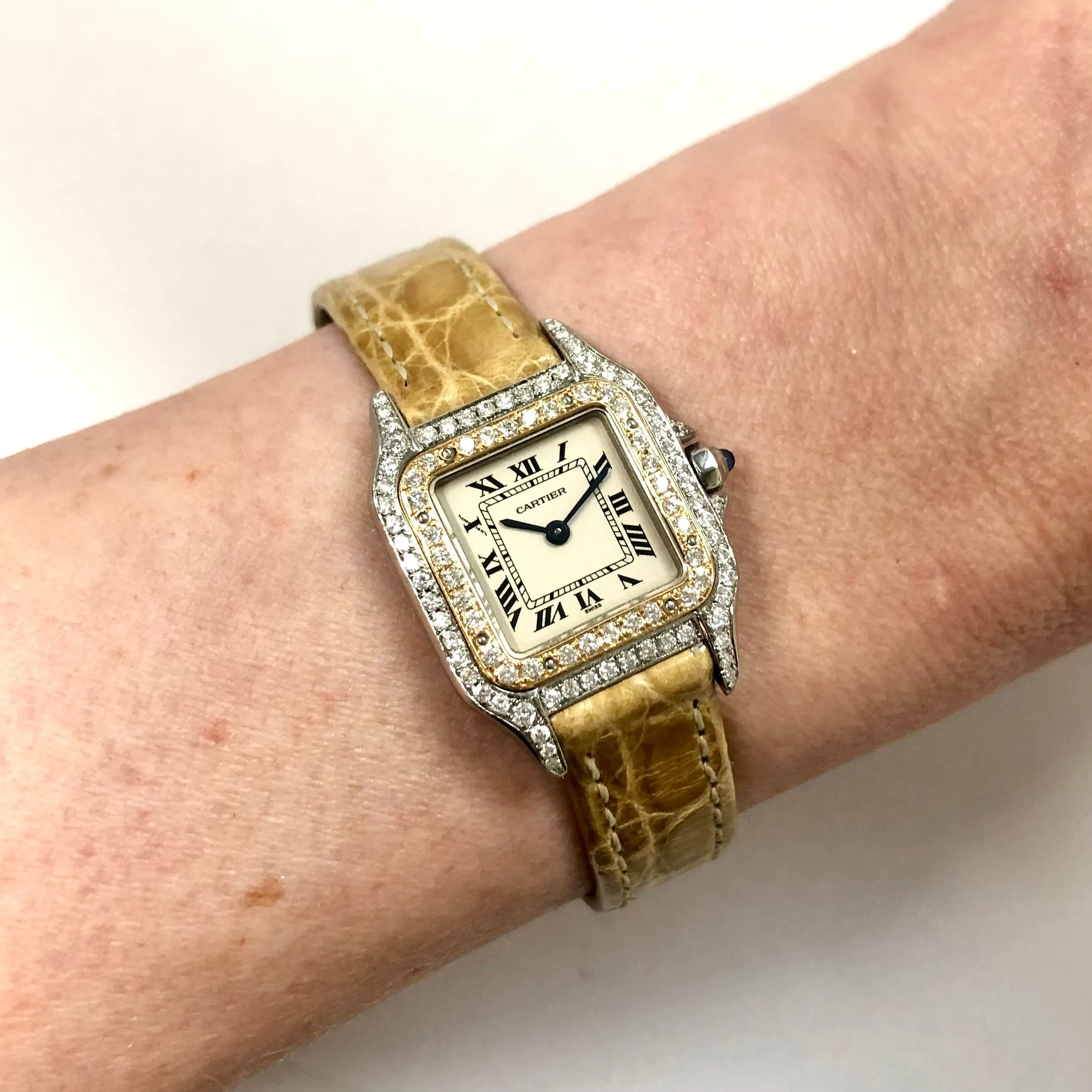 CARTIER PANTHERE 23mm Quartz 2 Tone 0.87TCW DIAMOND Watch