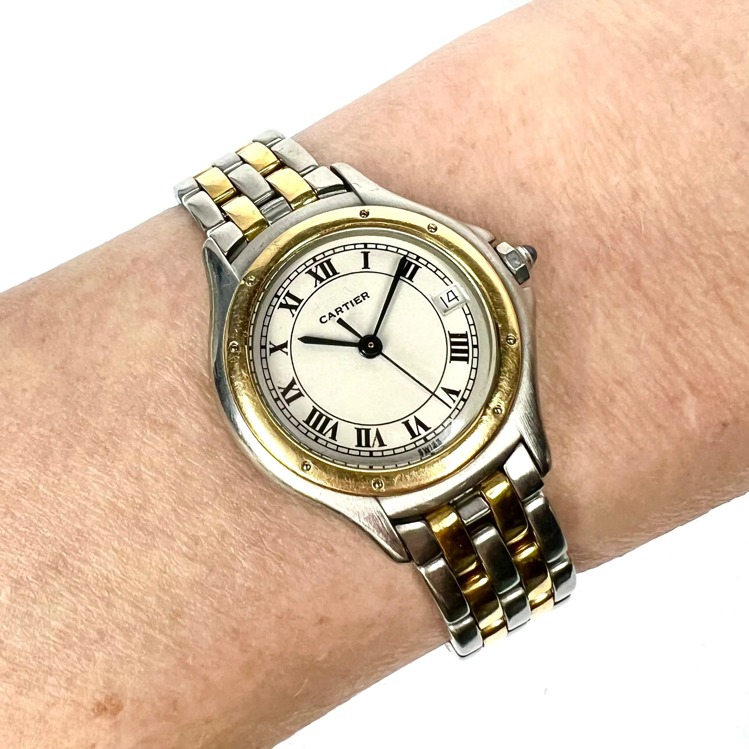 CARTIER PANTHERE COUGER Quartz 27mm 2 Row Gold Watch