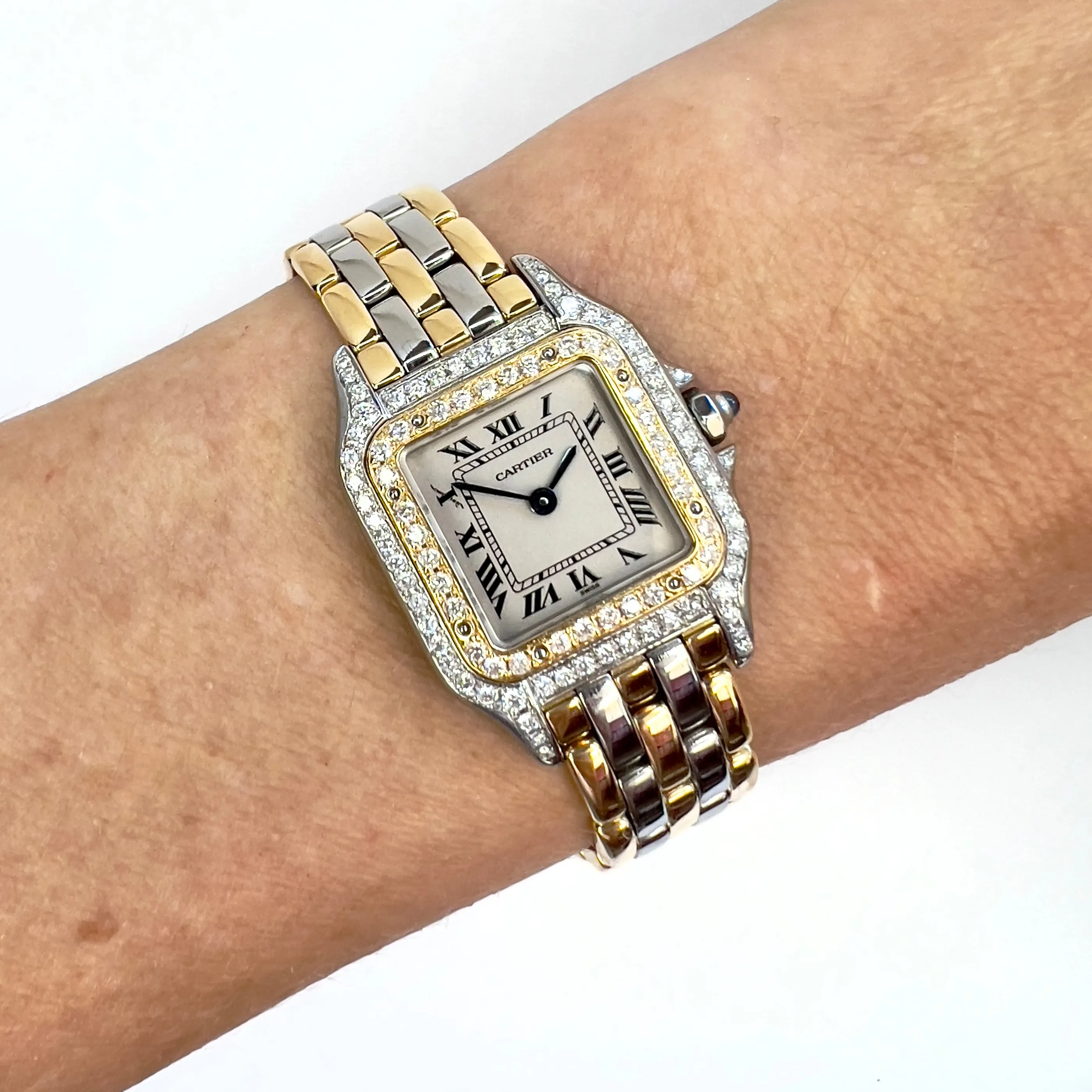 CARTIER PANTHERE Quartz 23mm 3 Row Gold 0.87TCW DIAMOND Watch