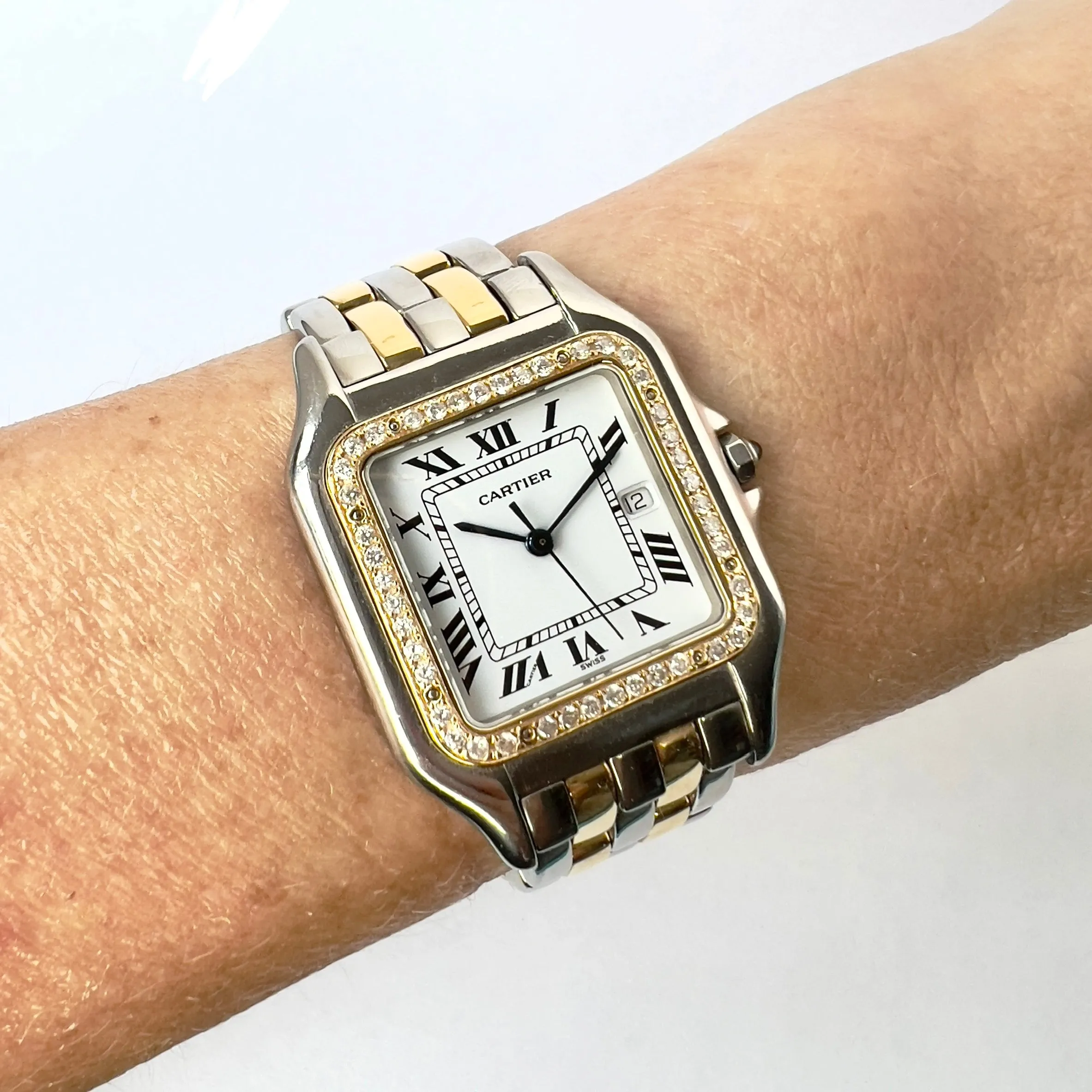 CARTIER PANTHERE Quartz 29mm 2 Row Gold 0.55TCW DIAMOND Watch