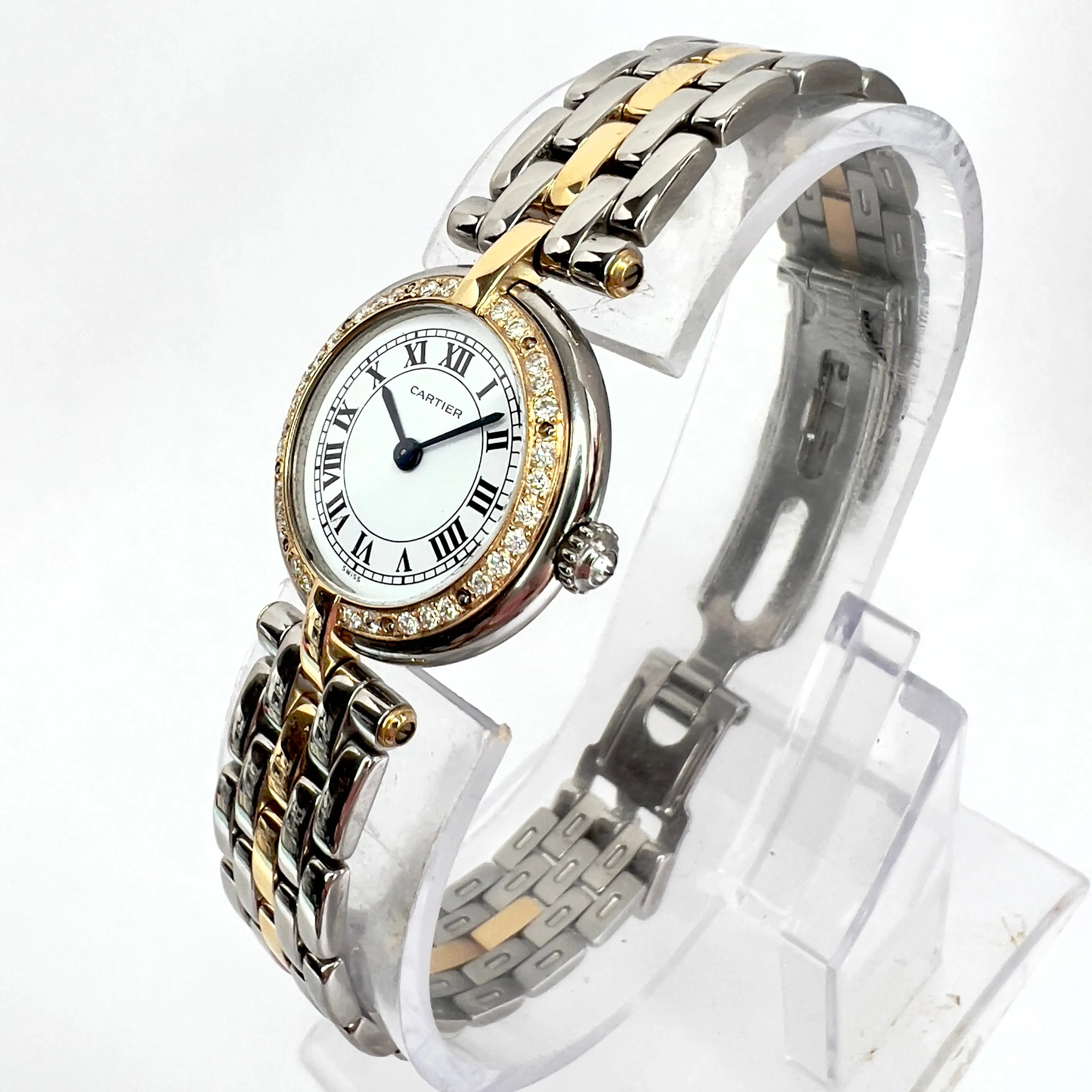 CARTIER PANTHERE VENDOME 24mm Quartz 1 Row Gold 0.30TCW Diamond Watch