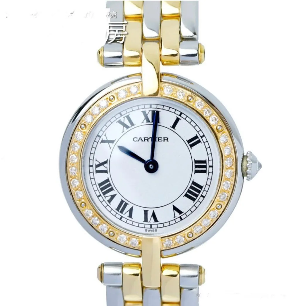 CARTIER PANTHERE VENDOME Quartz 24mm 2 Row Gold 0.30TCW Diamond Watch