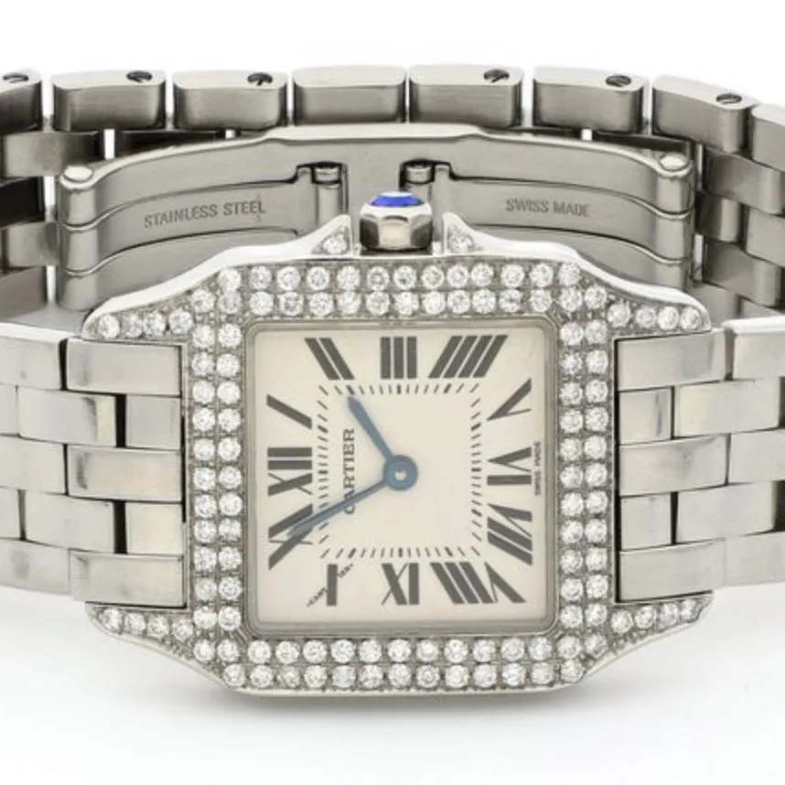 CARTIER SANTOS DEMOISELLE Quartz 26mm Steel DIAMOND Watch