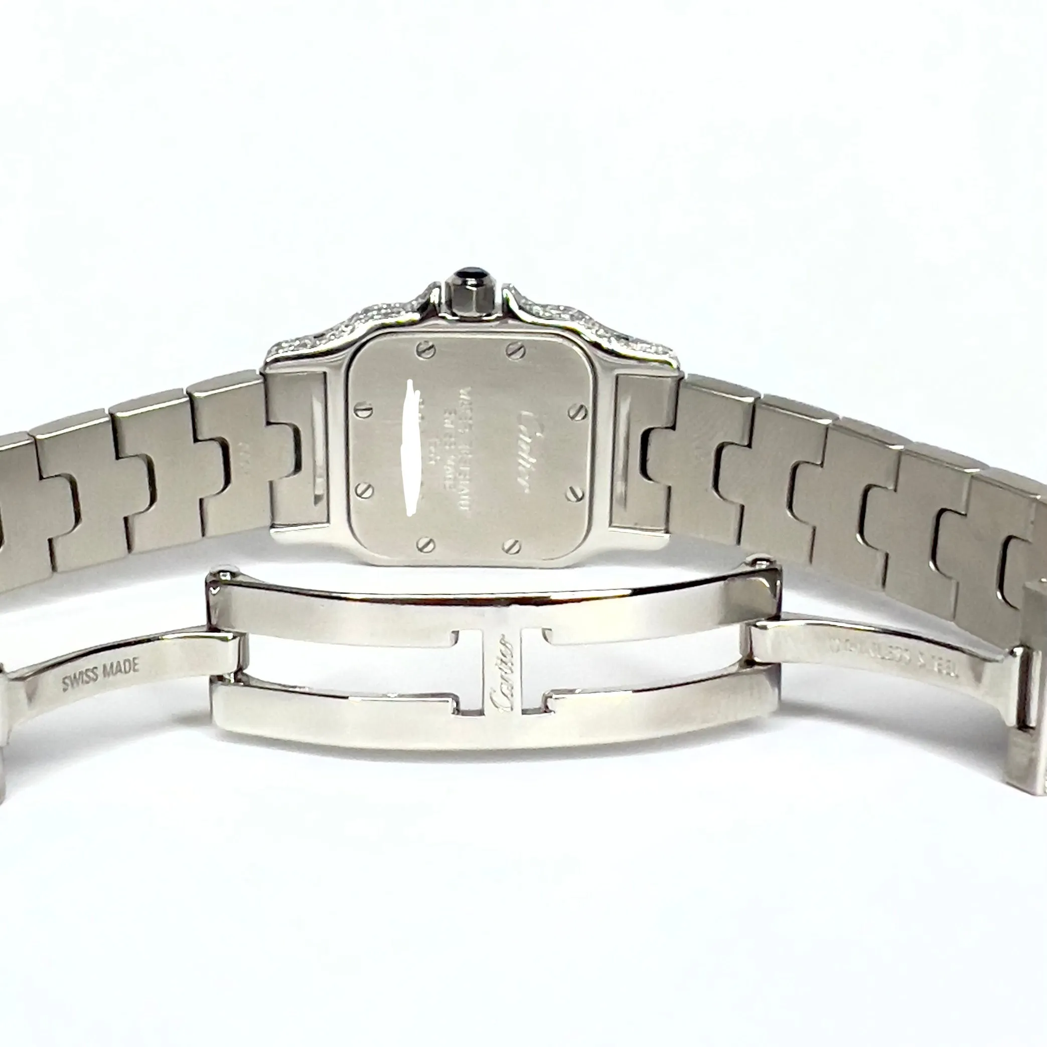 CARTIER SANTOS GALBEE 24mm Quartz Steel 6.36TCW Diamond Watch