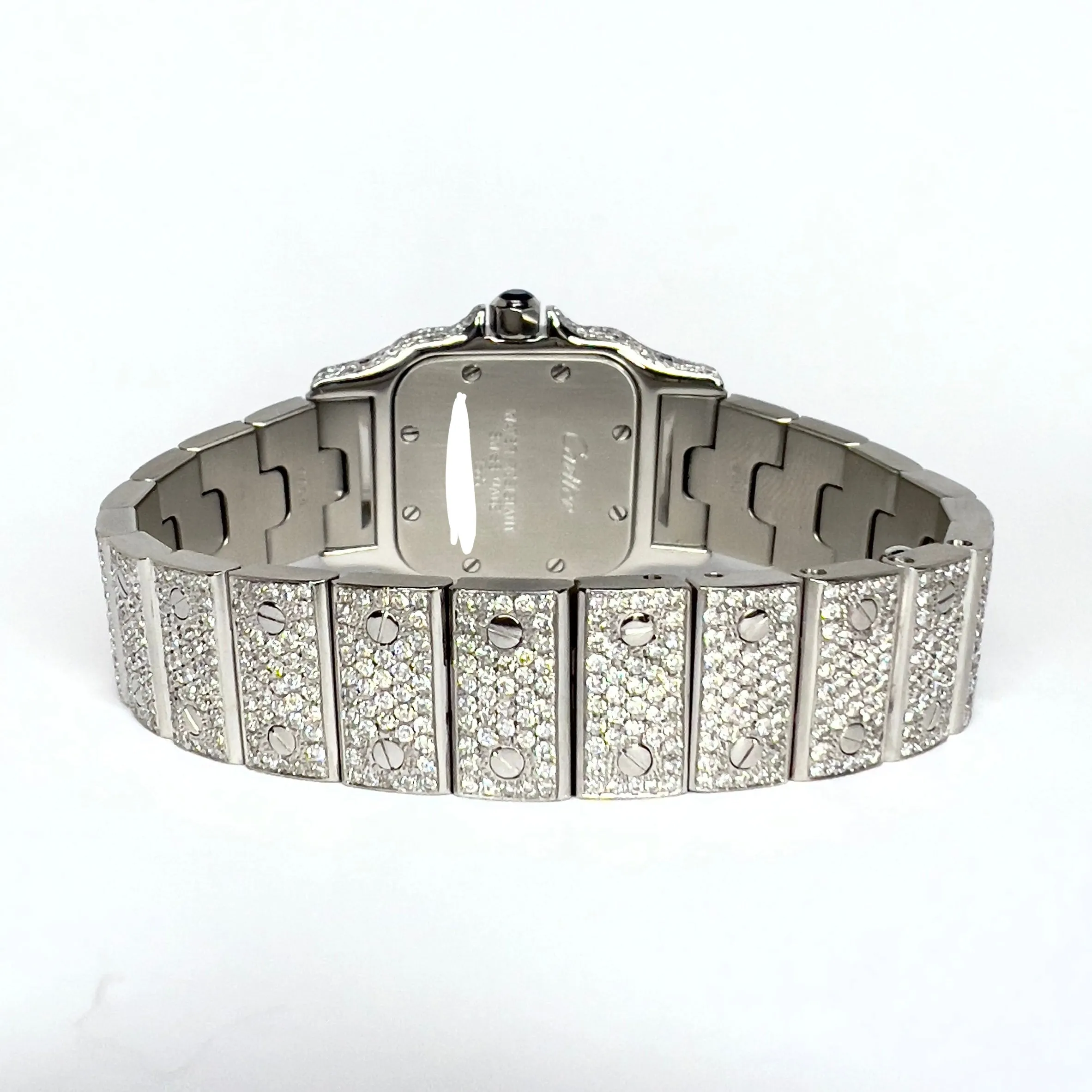 CARTIER SANTOS GALBEE 24mm Quartz Steel 6.36TCW Diamond Watch