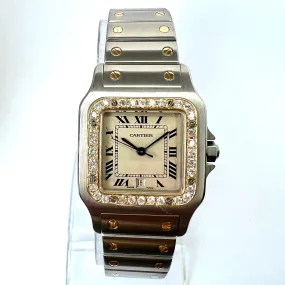 CARTIER SANTOS GALBEE 29mm Quartz 2 Tone 0.94TCW Diamond Watch NEW Model