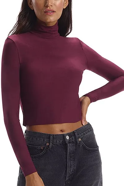 Commando Butter Long Sleeve Cropped Turtleneck