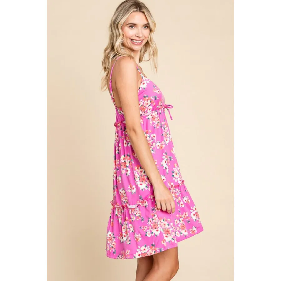 Culture Code Full Size Floral Ruffled Cami Dress