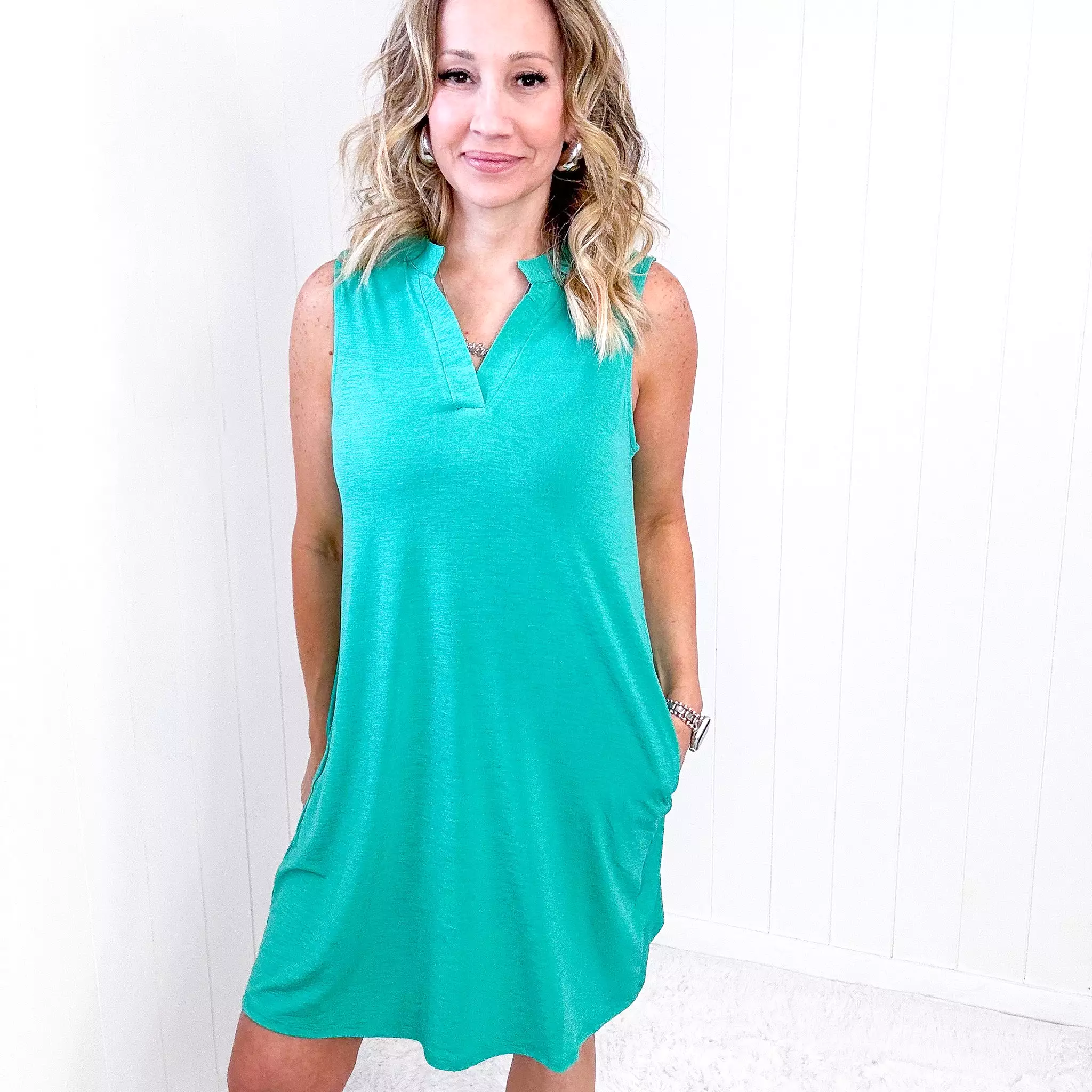 Dear Scarlett Lizzy Tank Dress in Emerald