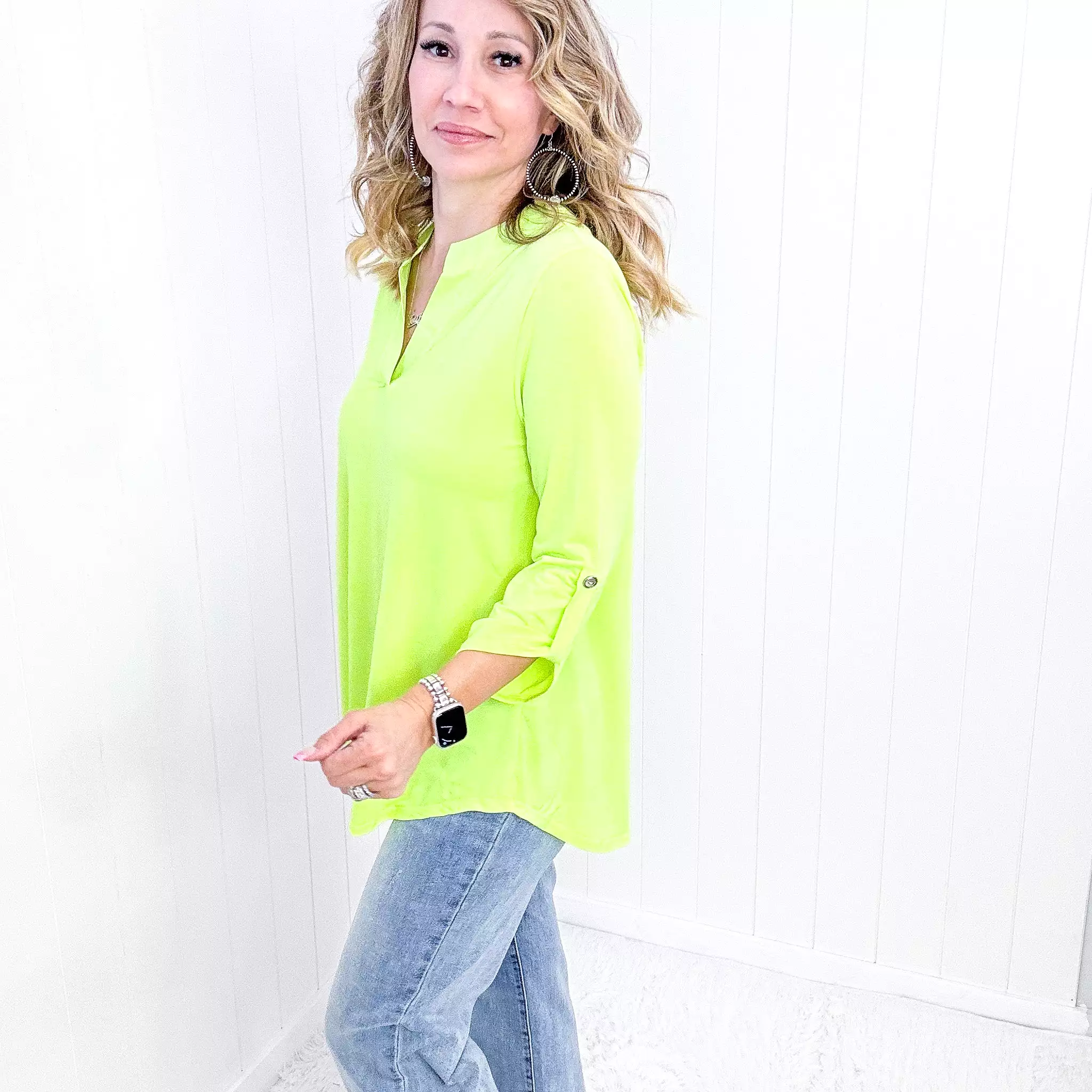 Dear Scarlett Lizzy Top in Neon Green