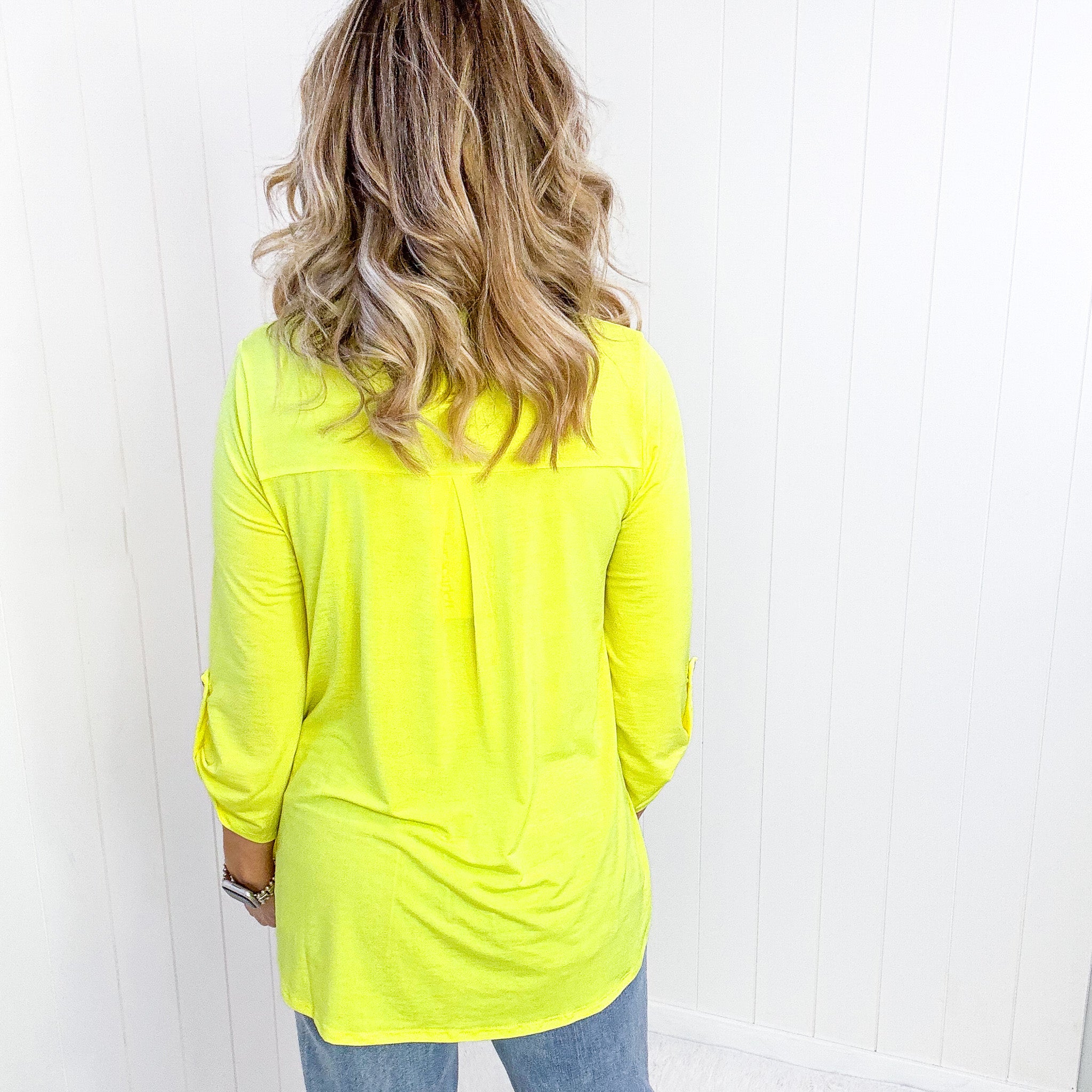 Dear Scarlett Lizzy Top in Neon Yellow