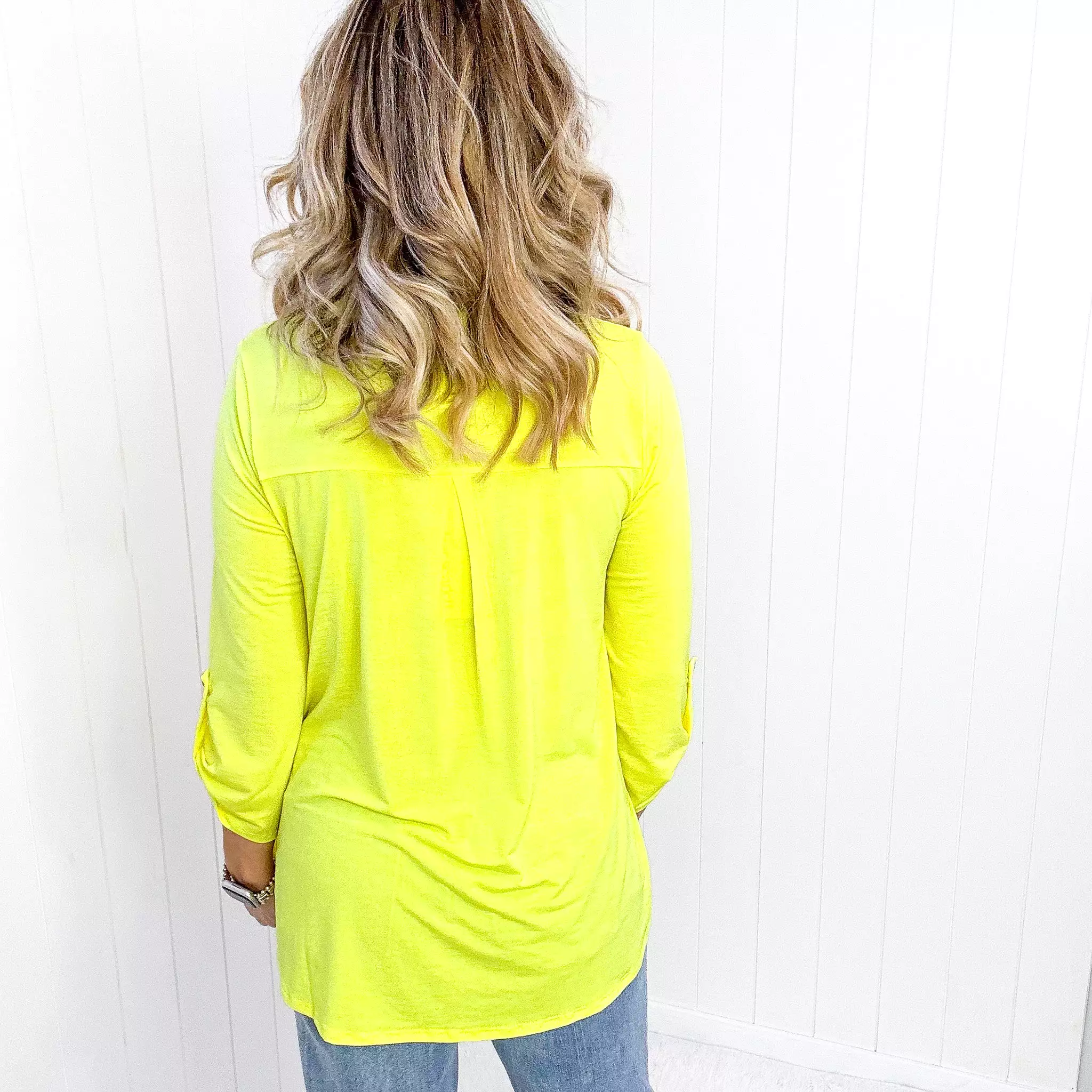 Dear Scarlett Lizzy Top in Neon Yellow