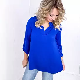 Dear Scarlett Lizzy Top in Royal Blue