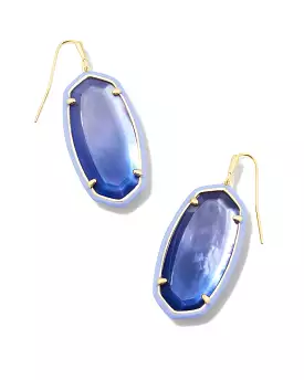 Elle Gold Enamel Framed Drop Earrings