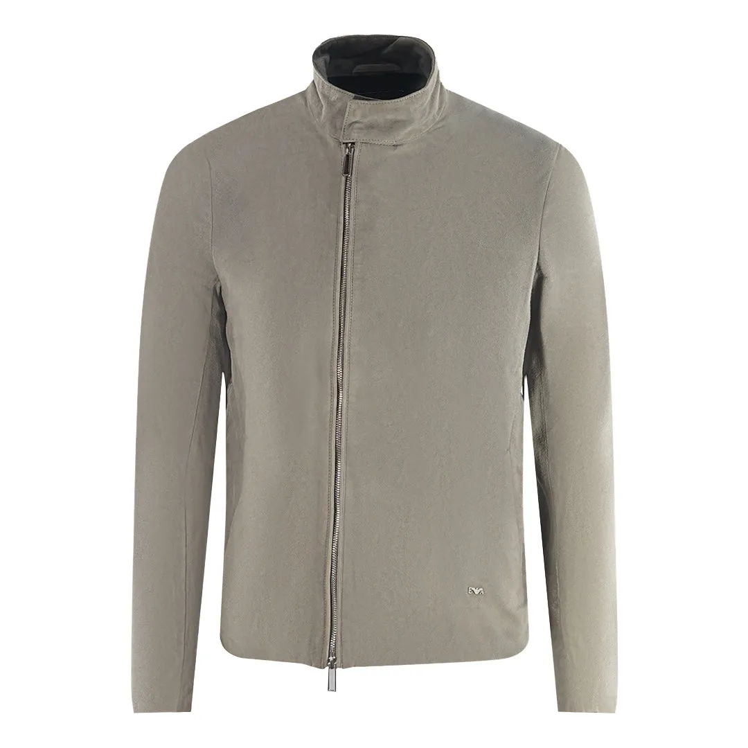 Emporio Armani Grey Leather Jacket