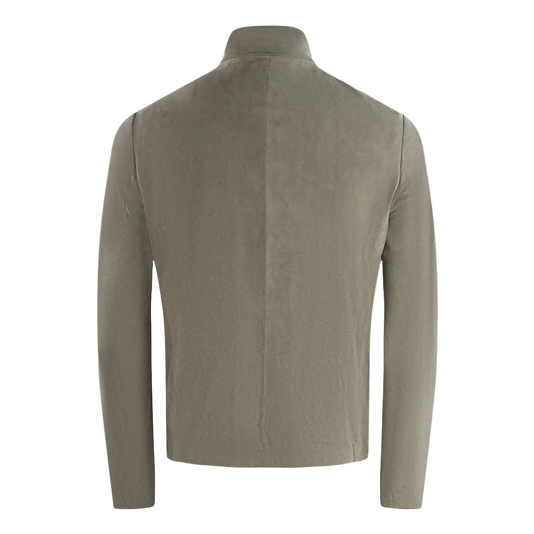 Emporio Armani Grey Leather Jacket