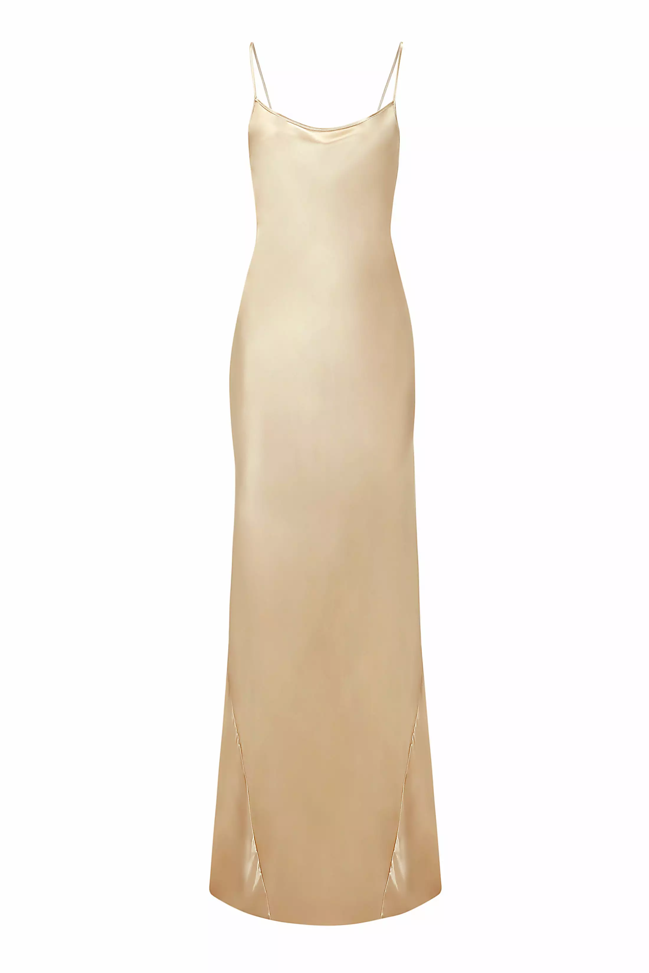 Exclusive Floor-Length Cami Dress In Gold