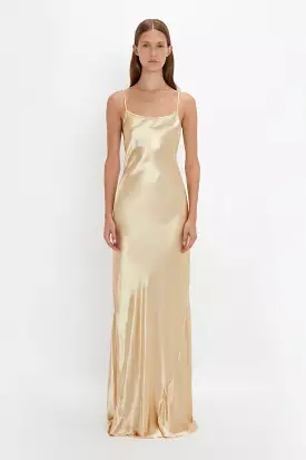 Exclusive Floor-Length Cami Dress In Gold