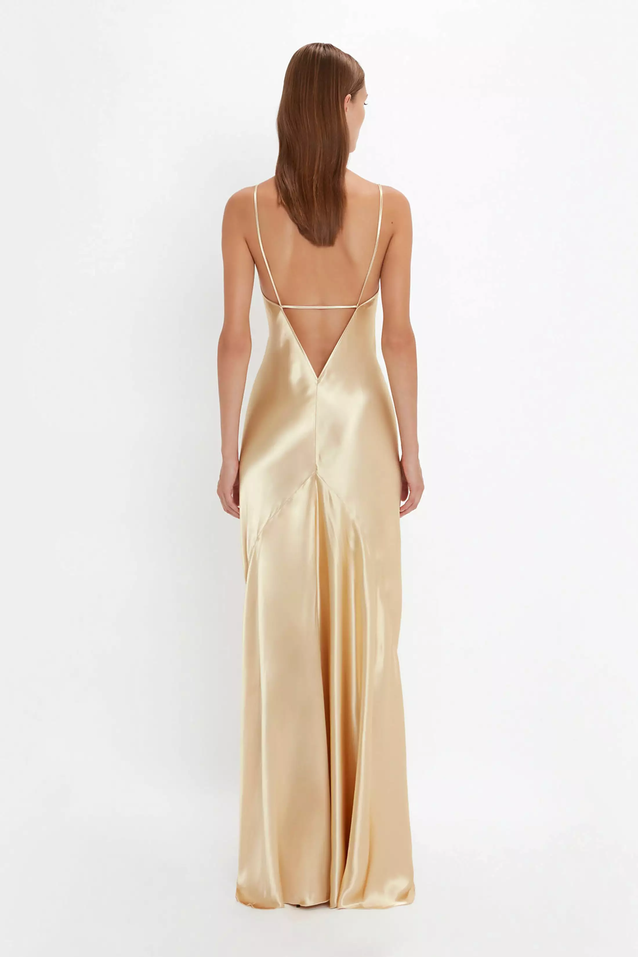 Exclusive Floor-Length Cami Dress In Gold